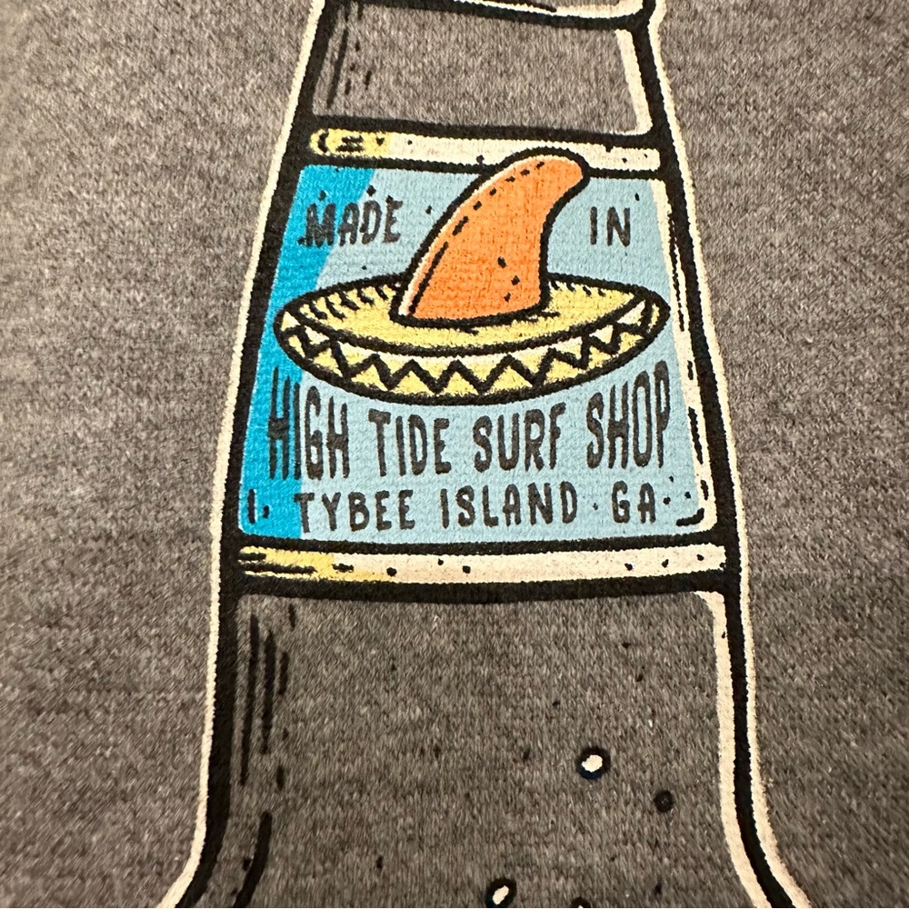 New L.A.T. Surfing Skeleton Beer Bottle Grey Hoodie Size XL - Picture 5 of 8